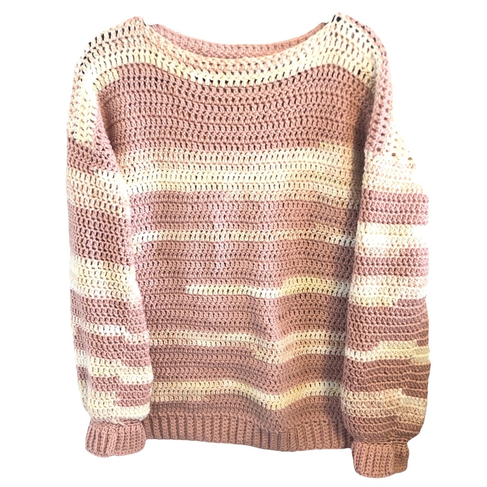 Pink crochet sweater